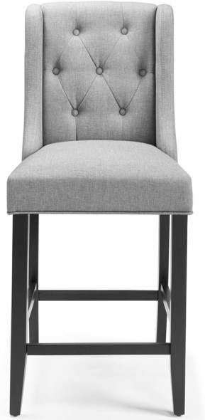 grey velvet bar stools set of 2 Modway Furniture Bar and Counter Stools Light Gray