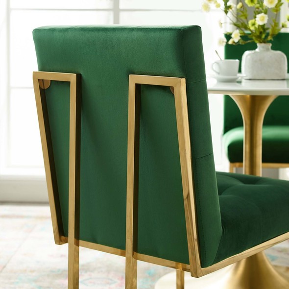 fabric dining chairs Modway Furniture Dining Chairs Gold Emerald