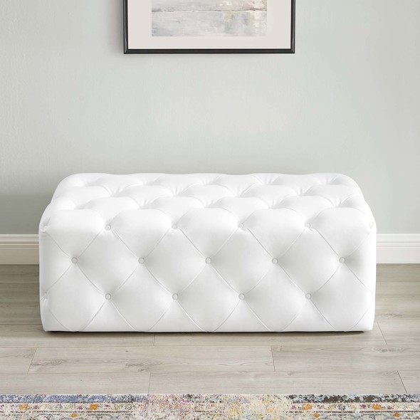 ottoman bench cushion Modway Furniture Benches and Stools White