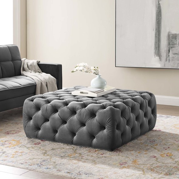upholstered bench footstool Modway Furniture Sofas and Armchairs Gray