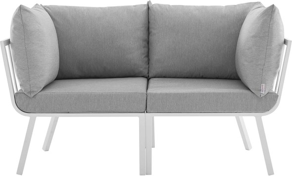 couch with pull out chaise Modway Furniture Sofa Sectionals White Gray