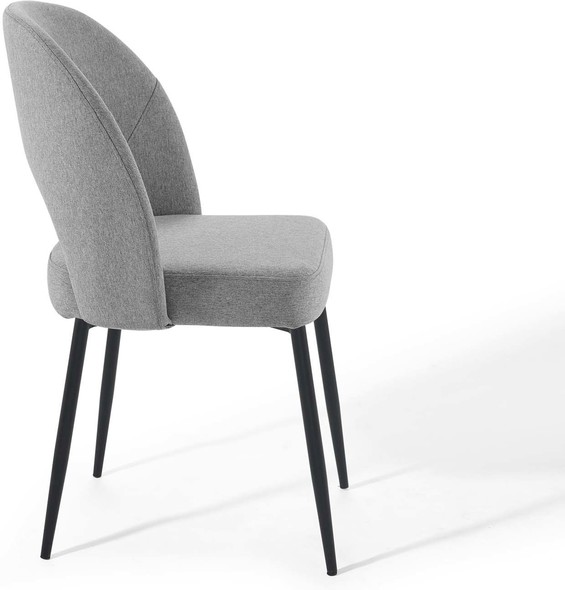 fabric dining chairs with black legs Modway Furniture Dining Chairs Black Light Gray