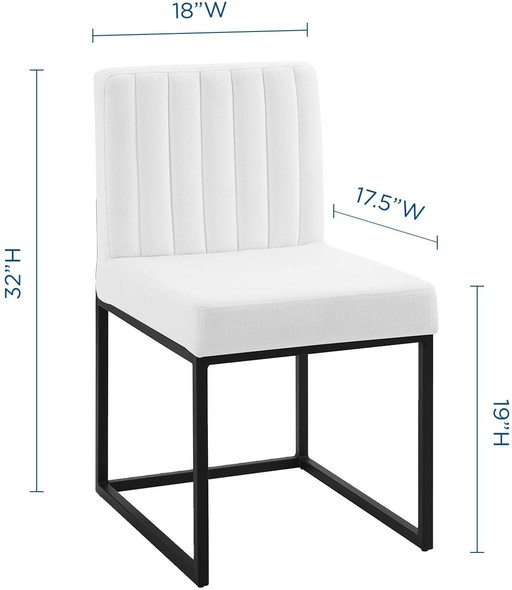 set of 2 dining chairs with arms Modway Furniture Dining Chairs Black White