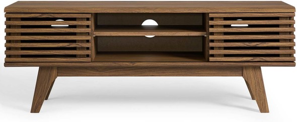 tv stand with hutch Modway Furniture Walnut