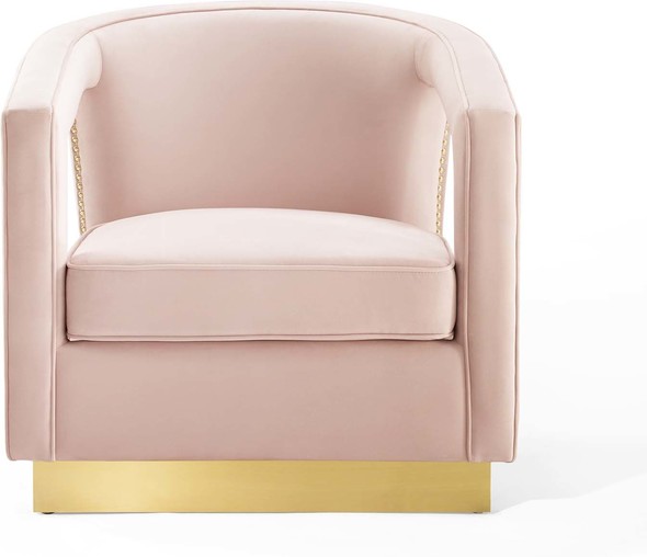 gold velvet accent chair Modway Furniture Sofas and Armchairs Pink