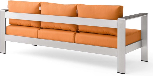 circle sectional Modway Furniture Sofa Sectionals Silver Orange