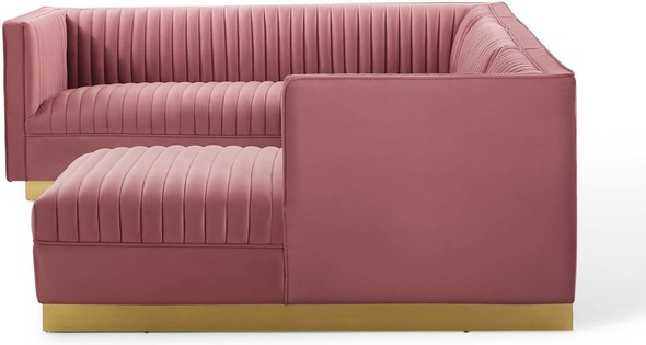 grey sectional Modway Furniture Sofas and Armchairs Dusty Rose