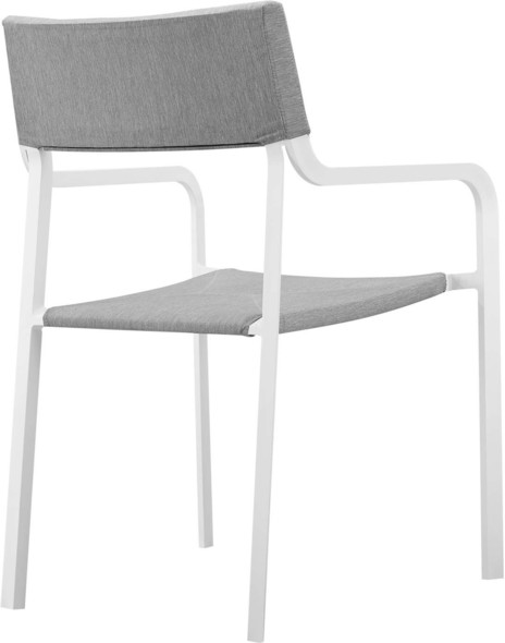 lounge chair long Modway Furniture Bar and Dining White Gray