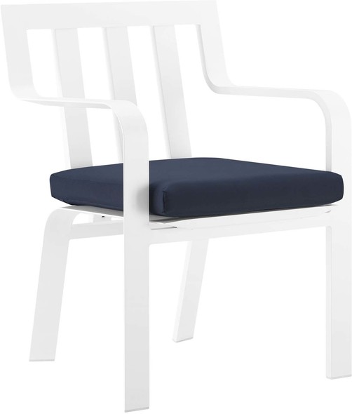 black metal patio dining chairs Modway Furniture Bar and Dining Dining Room Sets White Navy