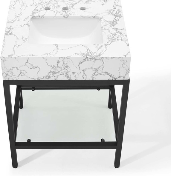 free bathroom vanity Modway Furniture Vanities Black White