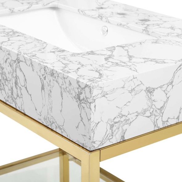 single sink bathroom vanity 30 inch Modway Furniture Vanities Gold White