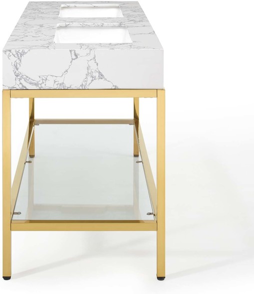 bathroom vanity ideas double sink Modway Furniture Vanities Gold White