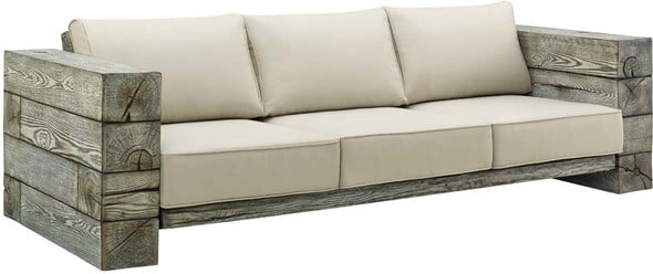out door wicker furniture Modway Furniture Sofa Sectionals Light Gray Beige