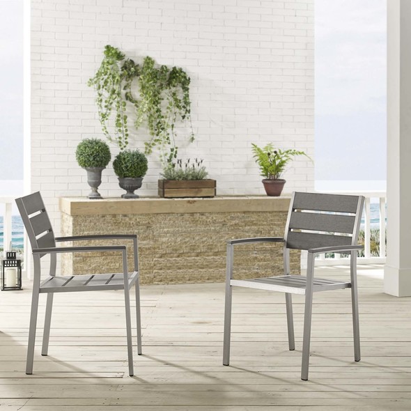 modern contemporary dining chairs Modway Furniture Bar and Dining Silver Gray