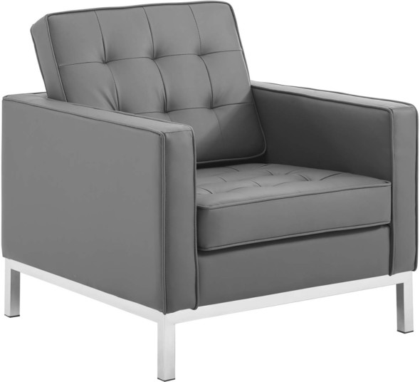 navy and white accent chair Modway Furniture Sofas and Armchairs Silver Gray