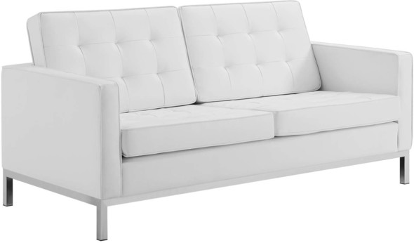 leather sectional sleeper sofa Modway Furniture Sofas and Armchairs Silver White