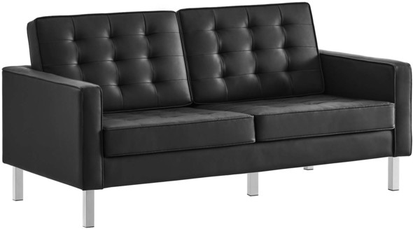 gray couch with chaise Modway Furniture Sofas and Armchairs Silver Black