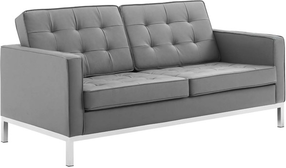 modern sofa black Modway Furniture Sofas and Armchairs Silver Gray