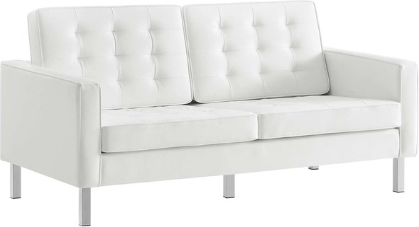 sectional couch with left chaise Modway Furniture Sofas and Armchairs Silver White