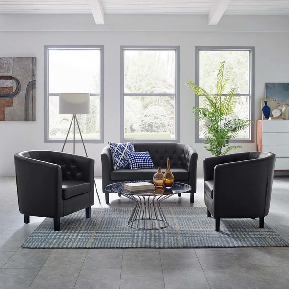 blue velvet mid century sofa Modway Furniture Sofas and Armchairs Black
