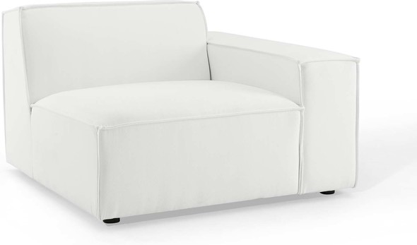 l sectional leather Modway Furniture Sofas and Armchairs White
