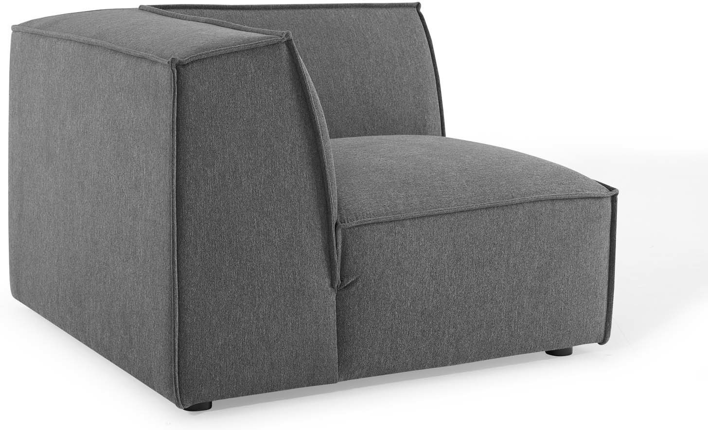 chaise couch with ottoman Modway Furniture Sofas and Armchairs Charcoal