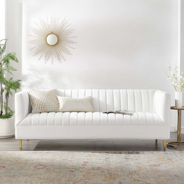 gray chaise sofa Modway Furniture Sofas and Armchairs White