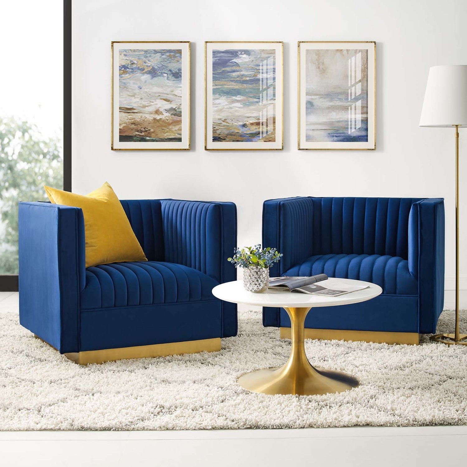 white swivel lounge chair Modway Furniture Sofas and Armchairs Navy
