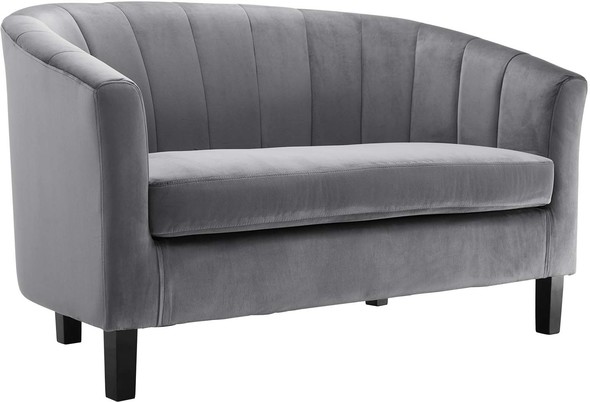 black and gray sectional Modway Furniture Sofas and Armchairs Gray