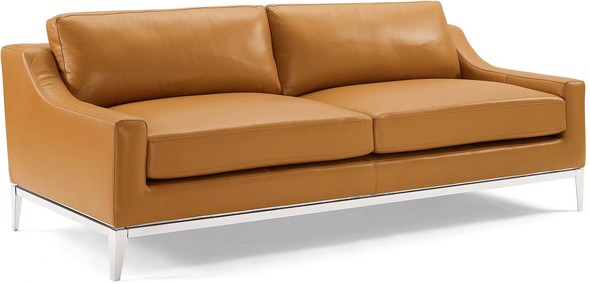 green couch leather Modway Furniture Sofas and Armchairs Tan