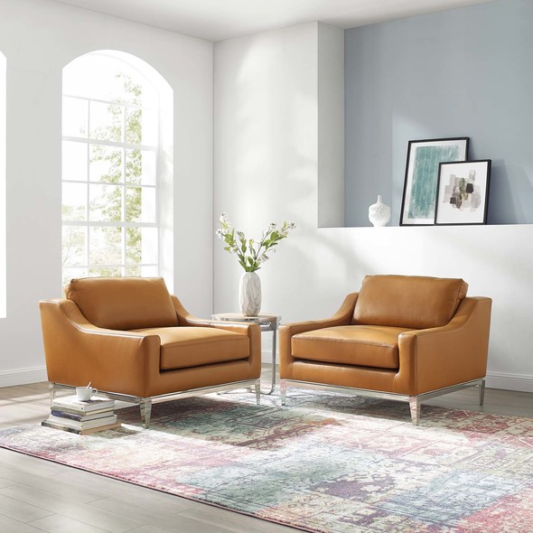 sofa and accent chair set Modway Furniture Sofas and Armchairs Tan