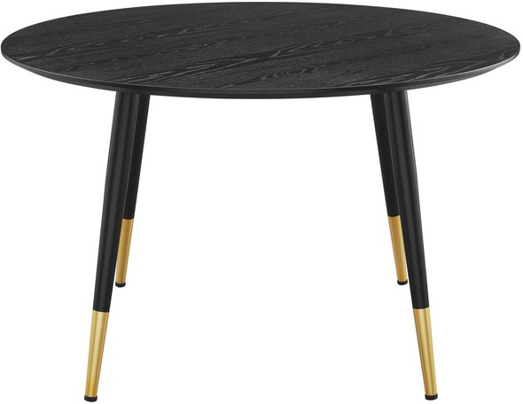 round wooden dining table and chairs Modway Furniture Bar and Dining Tables Black