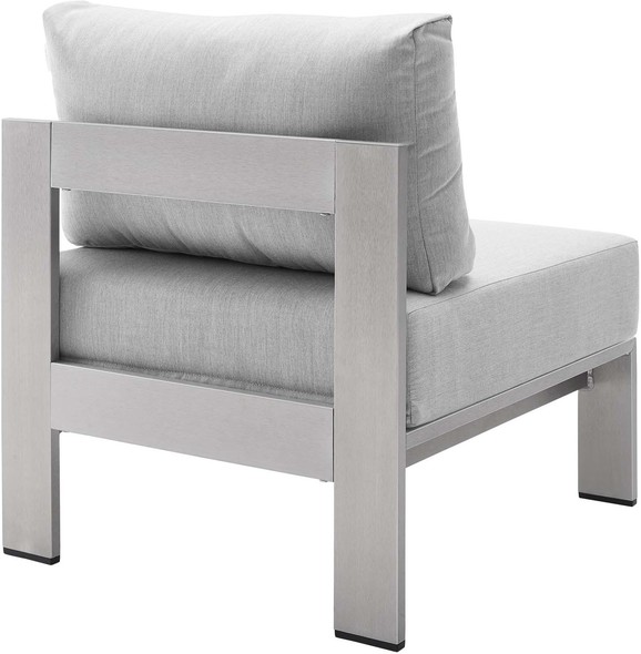 white leather arm chairs Modway Furniture Sofa Sectionals Silver Gray