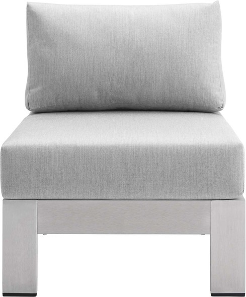white leather arm chairs Modway Furniture Sofa Sectionals Silver Gray