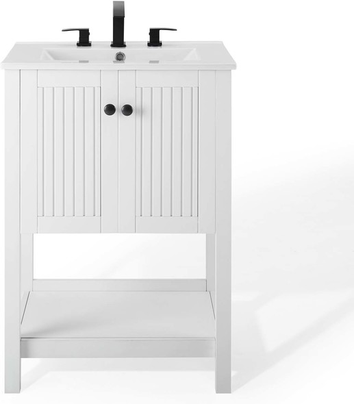 72 inch floating bathroom vanity Modway Furniture Vanities White White