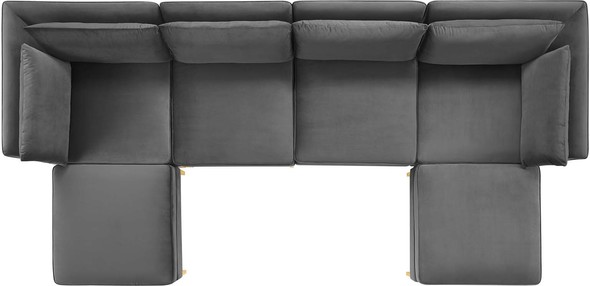 full size sleeper sectional Modway Furniture Sofas and Armchairs Gray