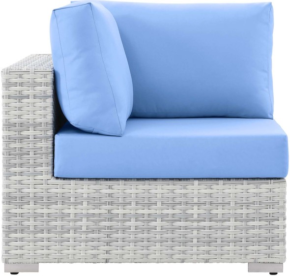 couch with accent chairs Modway Furniture Bar and Dining Light Gray Light Blue