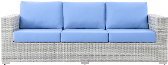 two seat sectional with chaise Modway Furniture Sofa Sectionals Light Gray Light Blue