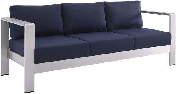 mesh outdoor seating Modway Furniture Sofa Sectionals Silver Navy