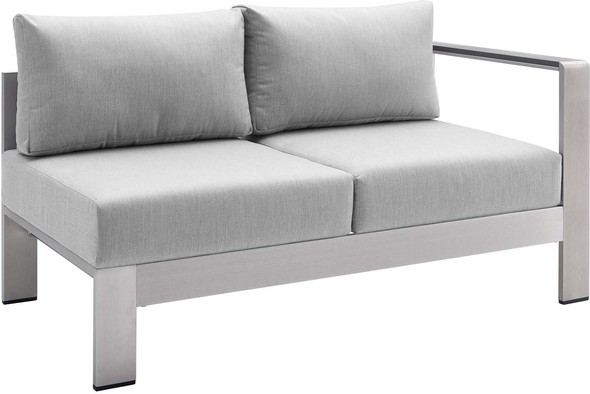 sectional and sofa in living room Modway Furniture Sofa Sectionals Silver Gray