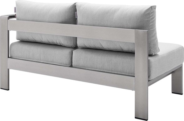 sectional and sofa in living room Modway Furniture Sofa Sectionals Silver Gray