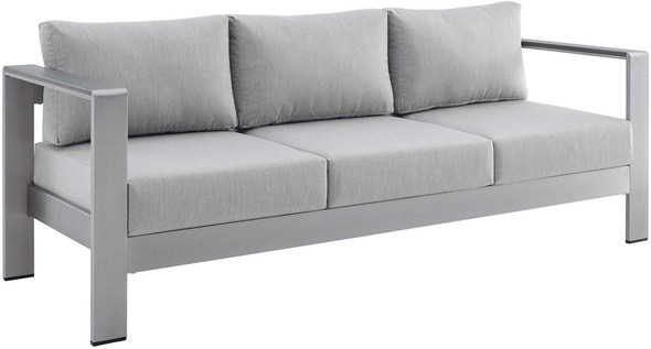 patio wicker sectional Modway Furniture Sofa Sectionals Silver Gray