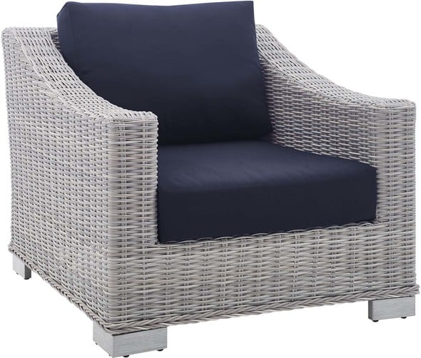 outdoor patio set with bench Modway Furniture Sofa Sectionals Light Gray Navy
