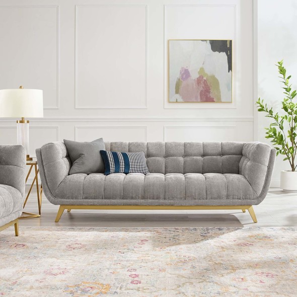 chaise sofa with storage Modway Furniture Sofas and Armchairs Light Gray