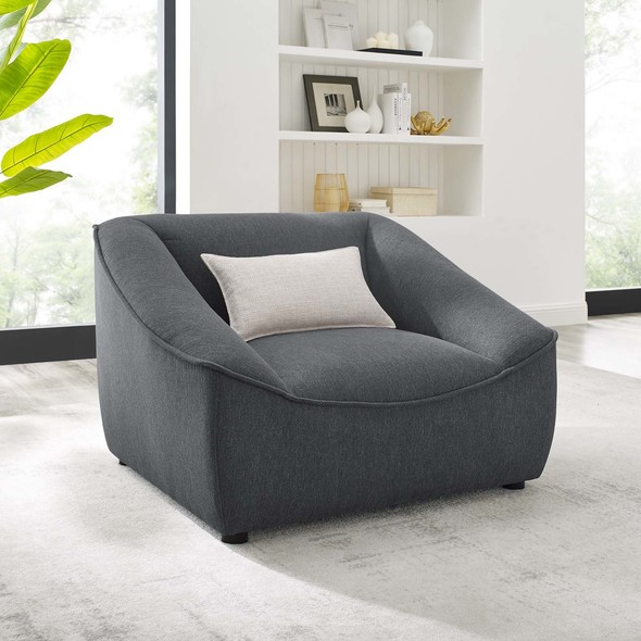 accent chair with ottoman Modway Furniture Sofas and Armchairs Charcoal