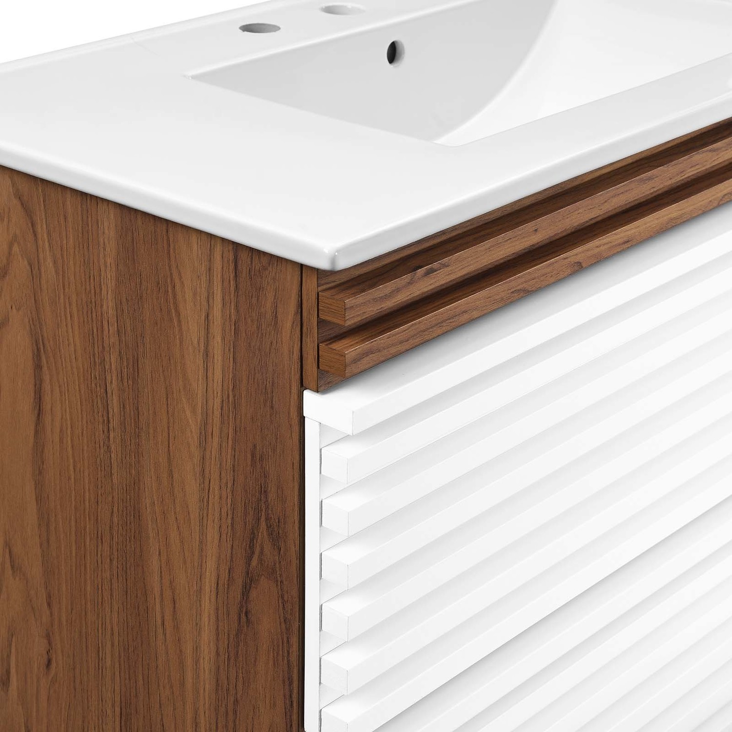 black sink cabinet Modway Furniture Vanities White Walnut White