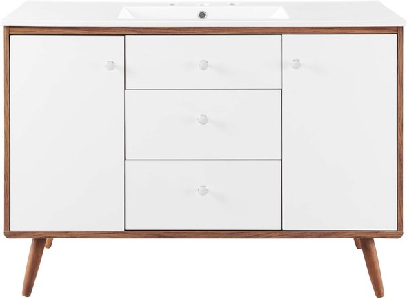 small corner vanity unit Modway Furniture Vanities Walnut White
