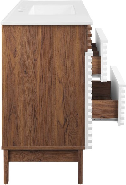 rustic vanity cabinet Modway Furniture Vanities White Walnut White