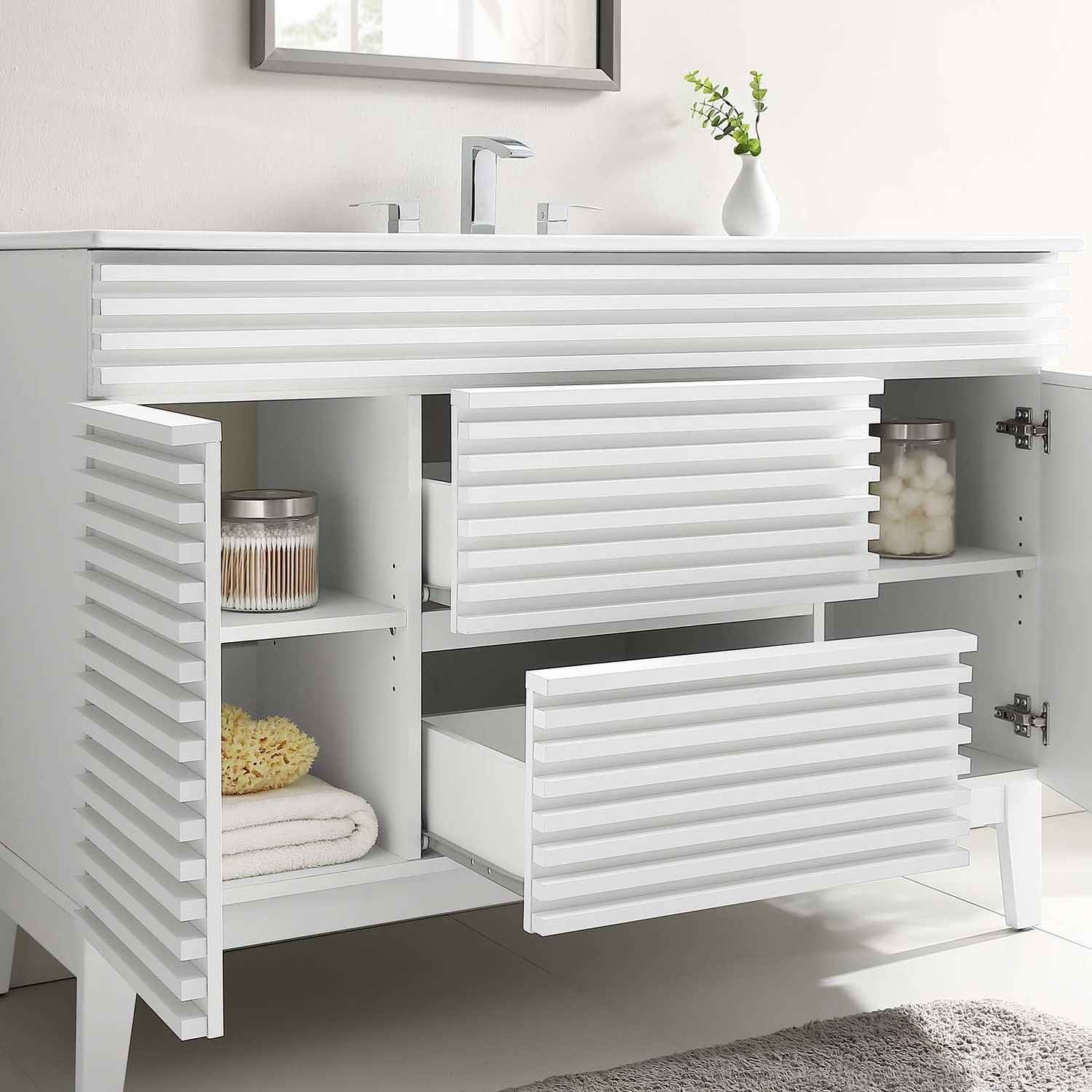 modern bathroom vanity designs Modway Furniture Vanities White White