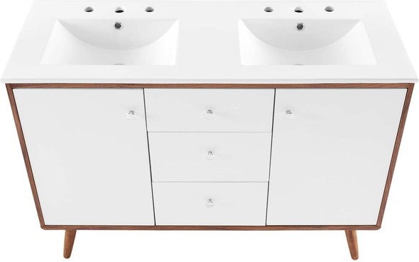 bathroom countertop basin Modway Furniture Vanities Walnut White